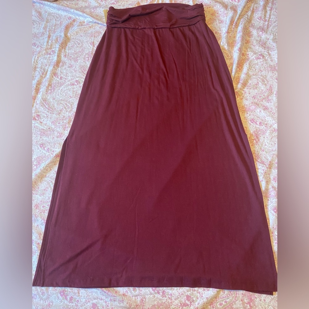 Merona Burgundy Maxi Skirt